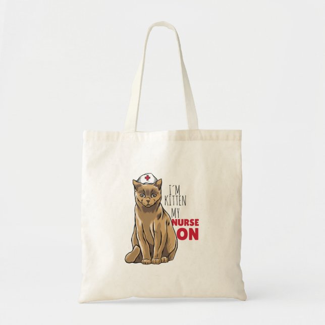 Nurse Cute Kitten Tote Bag (Front)