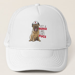 Nurse Cute Pug Puppy Trucker Hat