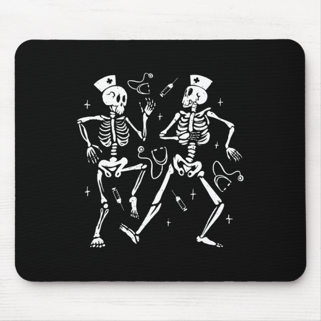 Nurse Dancing Skeleton Halloween Skeleton Costume  Mouse Pad (Front)