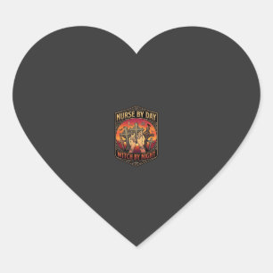 Nurse Day Witch Night Cross Hands Halloween_1 Heart Sticker
