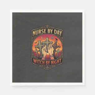 Nurse Day Witch Night Cross Hands Halloween_1 Napkin