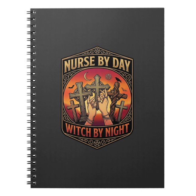 Nurse Day Witch Night Cross Hands Halloween_1 Notebook (Front)
