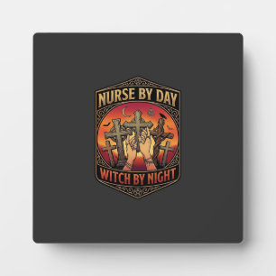 Nurse Day Witch Night Cross Hands Halloween_1 Plaque