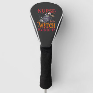 Nurse Day Witch Night Halloween Cauldron Stethosco Golf Head Cover