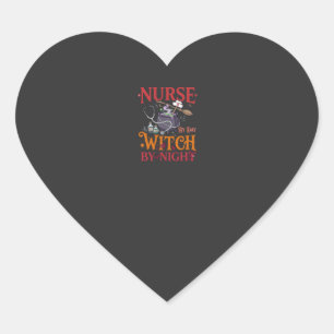 Nurse Day Witch Night Halloween Cauldron Stethosco Heart Sticker
