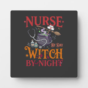 Nurse Day Witch Night Halloween Cauldron Stethosco Plaque