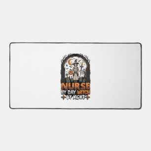 Nurse Day Witch Night Halloween Cemetery Pumpkin_1 Desk Mat