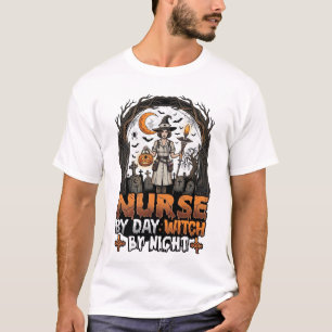 Nurse Day Witch Night Halloween Cemetery Pumpkin_1 T-Shirt