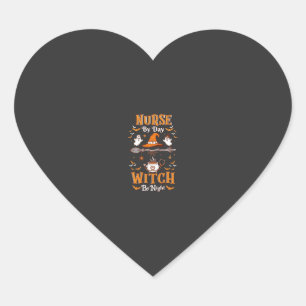 Nurse Day Witch Night Halloween Hat Ghosts Heart Sticker