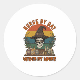 Nurse Day Witch Night Halloween Skull Potions_1 Classic Round Sticker