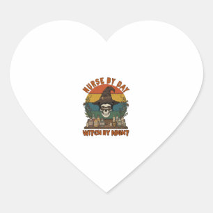 Nurse Day Witch Night Halloween Skull Potions_1 Heart Sticker