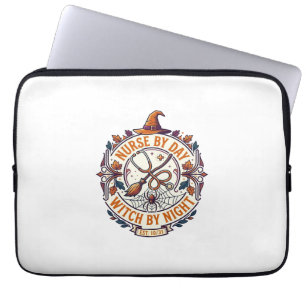 Nurse Day Witch Night Halloween Stethoscope Broom_ Laptop Sleeve
