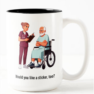 Nurse Dealing With Self Entitled Elderly Patient Two-Tone Coffee Mug