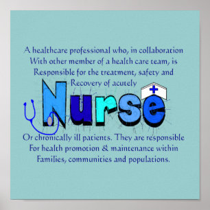 "Nurse" Definition Art--Ready for Framing Poster