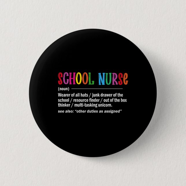 Nurse Definition Back To School Fun  6 Cm Round Badge (Front)