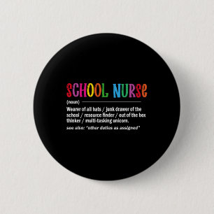 Nurse Definition Back To School Fun  6 Cm Round Badge