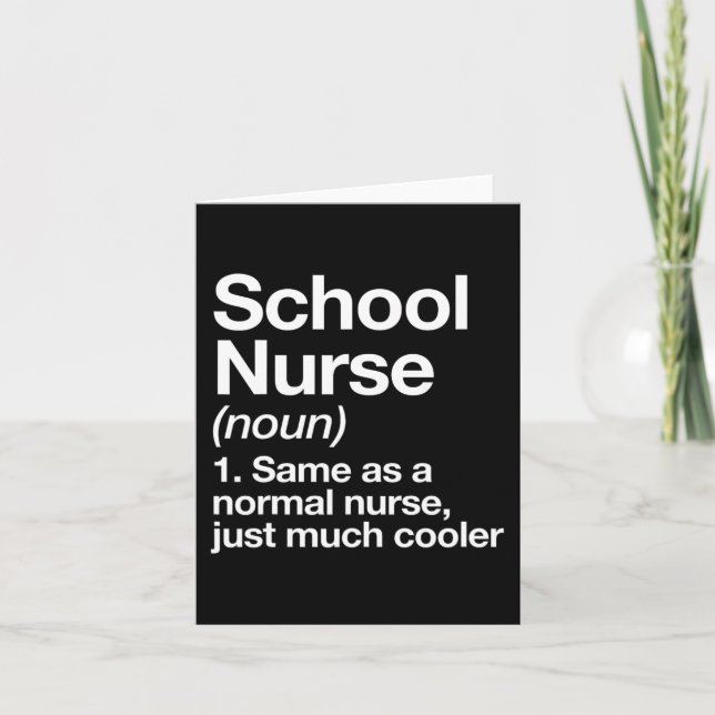 Nurse Definition Funny Back To School First Day  Card (Front)