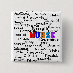 Nurse Describing Words Gifts 15 Cm Square Badge