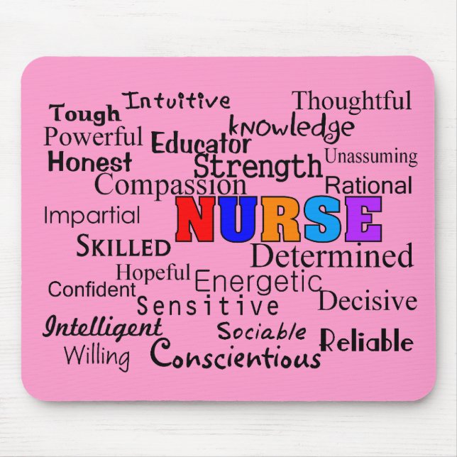 Nurse Describing Words Gifts Mouse Pad (Front)