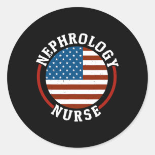 Nurse Dialysis Nurse Medical Kidney Disease Usa Classic Round Sticker