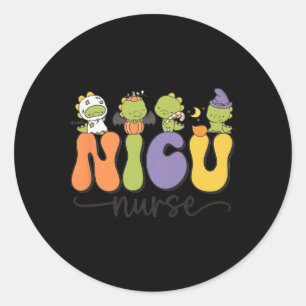 Nurse Dinosaur Halloween Pumpkin Neonatal Icu Dino Classic Round Sticker