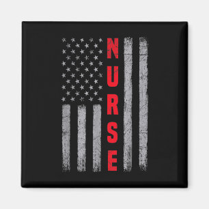 Nurse Distressed American Flag Design Nursing Magnet