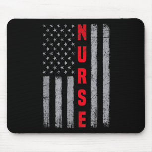 Nurse Distressed American Flag Design Nursing Mouse Pad
