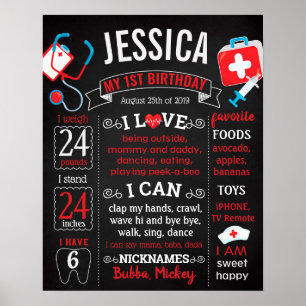 Nurse Doctor Birthday Party chalkboard sign