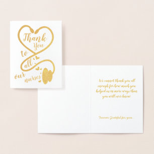 Nurse Doctor Healthcare Worker Thank You Foil Card