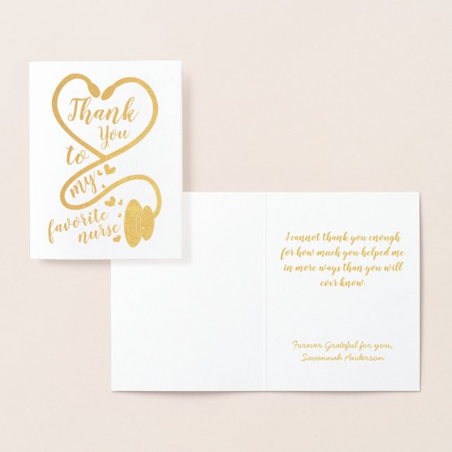 Nurse Doctor Healthcare Worker Thank You Foil Card (Display)