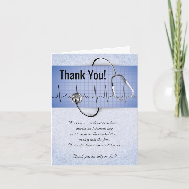 Nurse Doctor Medical Care Covid Thank You Card (Front)