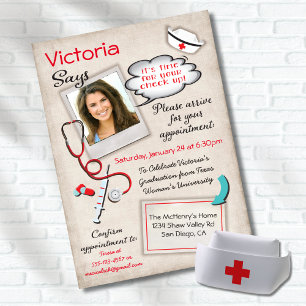 Nurse Doctor Medical Graduation Prescription Invitation