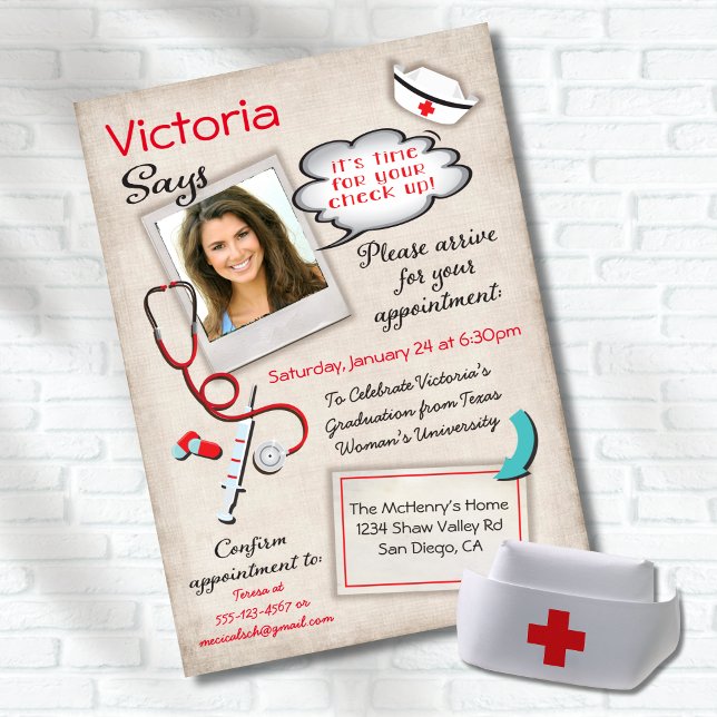 Nurse Doctor Medical Graduation Prescription Invitation (Creator Uploaded)