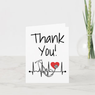 Nurse Doctor Medical Heart Stethoscope Nursing Thank You Card