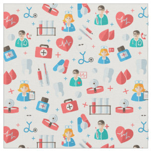 Nurse Doctor Medical Pattern Fabric