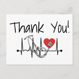 Nurse Doctor Medical Stethoscope Nursing Thank You Postcard