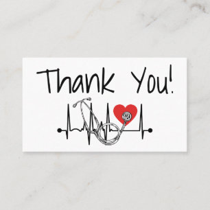 Nurse Doctor Medical Stethoscope Thank You Card