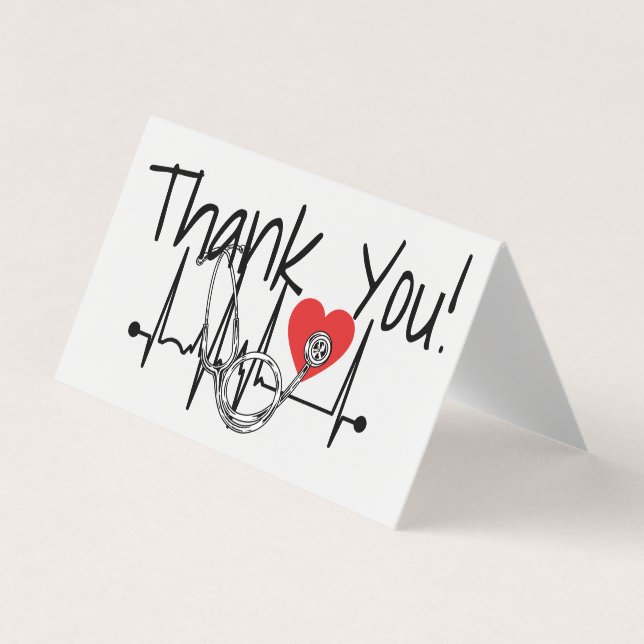 Nurse Doctor Medical Stethoscope Thank You Card (Front)