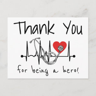 Nurse Doctor Stethoscope Nursing Health Thank You Postcard