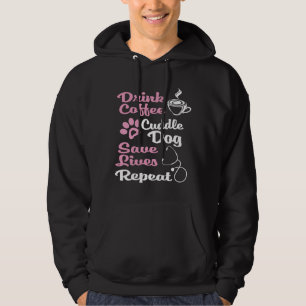 Nurse Dog Coffee Hoodie Cute Paw Print For A Nurse