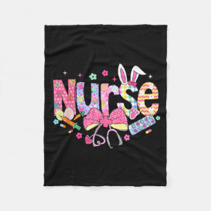 Nurse Easter Day Cute Coquette Stethoscope Nursing Fleece Blanket