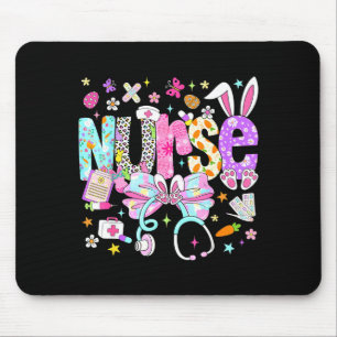 Nurse easter day cute coquette stethoscope nursing mouse pad