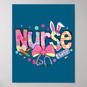 Nurse Easter Day Cute Coquette Stethoscope Nursing Poster