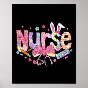 Nurse Easter Day Cute Coquette Stethoscope Nursing Poster