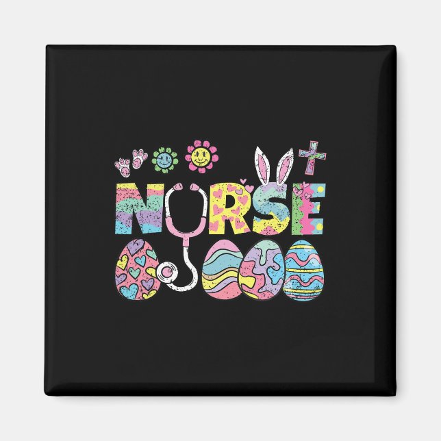 Nurse Easter Egg Hunting Spring Nursing Rn Men Wom Magnet (Front)