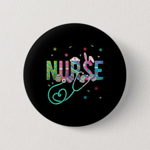 Nurse Easter Nurse Long Sleeve 6 Cm Round Badge