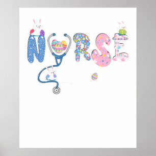 nurse easter, retro, vintage poster