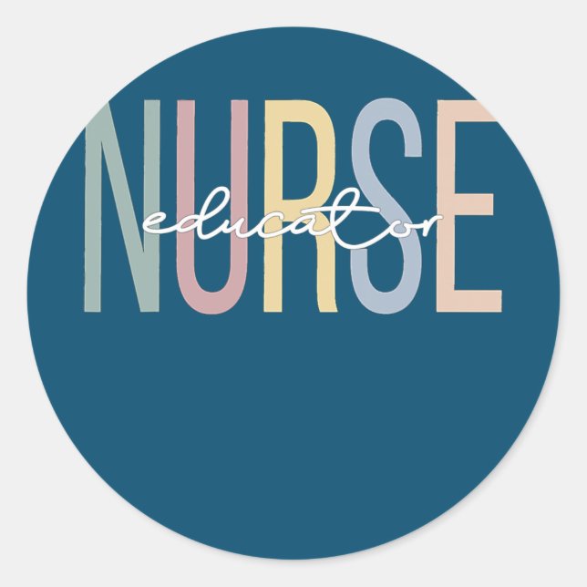 Nurse Educator Boho Nursing Educator  Classic Round Sticker (Front)