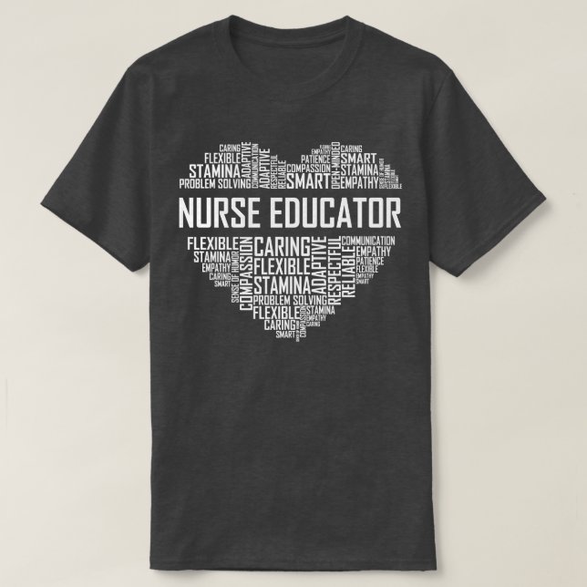 Nurse Educator Heart T-Shirt (Design Front)