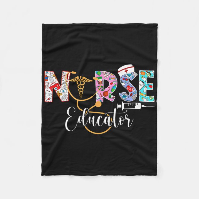 Nurse Educator Nursing School Instructor Stethosco Fleece Blanket (Front)